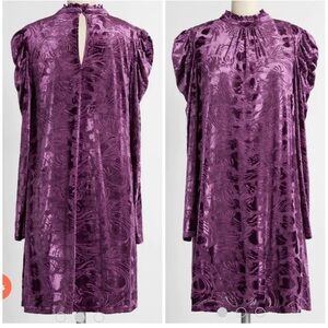 NWT. ModCloth in with the nouveau purple velvet dress. Size S